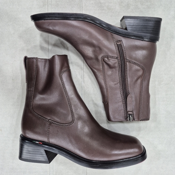 Franco Sarto Gracelyn ankle boots women's 8.5 dark brown soft leather side zip - Picture 8 of 15